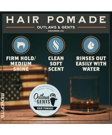 Outlaws & Gents Grooming Co. Hair Pomade - Firm Hold & Light Shine Styling Pomade for Men | Perfect for Classic & Modern Hairstyles - International Shipping Available - Buy Online on GoSupps.com