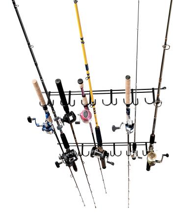 Rack'Em Fishing Rod Racks - Pole Holders - Mounted Storage Racks for Rods - Ceiling or Wall Mount for Poles in Garage, Boat 12-Pole Overhead Fishing Rod Rack