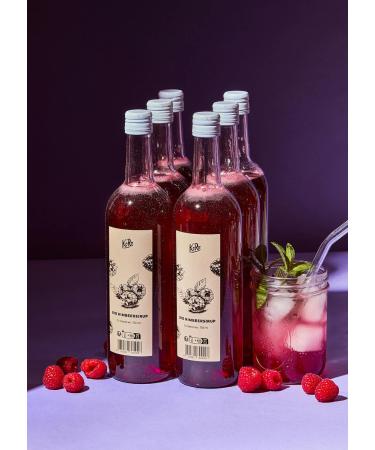 KoRo - Organic Raspberry Syrup 6 x 750 ml - Fruity raspberry syrup - Made with organic raspberry juice - Sweetened with cane sugar - For water, drinks and desserts