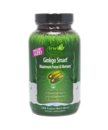 Irwin Naturals Ginkgo Smart Maximum Focus & Memory 120 Liquid Soft-Gels