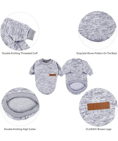Mosucoirl Pets Cat & Dog Winter Sweater - Comfortable Fleece Coat for Small & Medium Dogs - Warm Puppy Clothing in Gray - Buy Online on GoSupps.com
