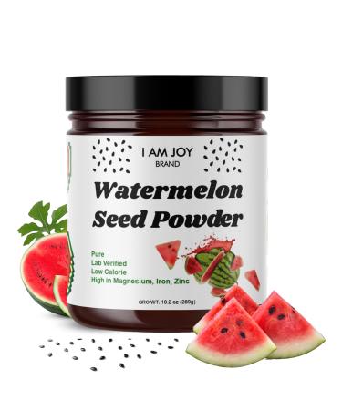 I Am Joy co. Watermelon Seed Powder | Organic Pure Nutrient Dense Protein Rich High in Magnesium Iron and Zinc | Add to Tea and Smoothies | Non-Gmo | Eco Friendly 10oz Glass Jar