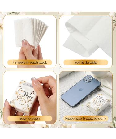 Always Pray Never Give Up Floral Pocket Tissues - 100 Pack | 3 Ply Mini Wedding Facial Tissues with Inspirational Sayings - Ideal for Travel, Parties, and Daily Use - Buy Online on GoSupps.com