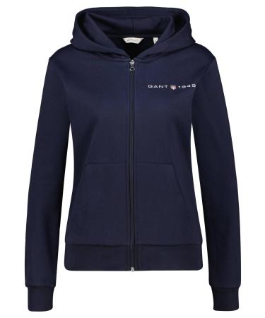 GANT Women's Reg Printed Graphic Zip Hood Hoodie M Evening Blue