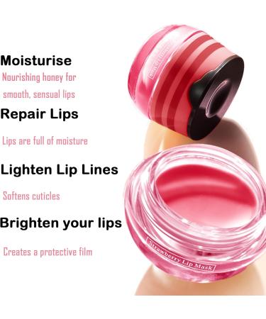 Lip Mask Lip Sleeping Mask Overnight Strawberry Lip Masks Skincare Lip Oil Lip Moisturiser for Dry Chapped Peeling Cracked Lips Fades Lip Lines Lip Balm Locks In Moisture Lip Care - Buy Online on GoSupps.com