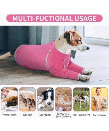 Hjyokuso Dogebody Pajamas for Dogs Zippered Wound Protection Suits for Small to Large Dogs | Anti-Licking Post-Op Recovery E-Collar Alternative in Pink - Buy Online on GoSupps.com