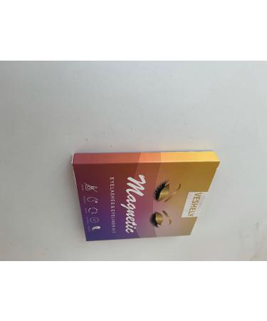 Veshely Natural Magnetic Eyelashes with Eyeliner - 5 Pair Reusable 3D False Lashes Set for Natural Look - Buy Online on GoSupps.com