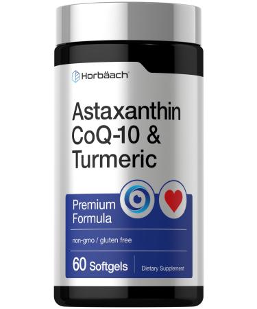 Horb ach Astaxanthin 12mg | with CoQ-10 & Turmeric | 60 Softgels | Premium Formula | Non-GMO Gluten Free Supplement