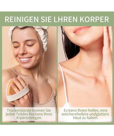 Bilione Dry Brush Body Brush - Natural Bristles for Massage Blood Circulation & Cellulite Reduction - Buy Online on GoSupps.com