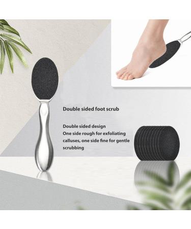 Pedicure Foot File Double Sided Professional 10 Replaceable Sandpaper Foot Callus Scrubber Portable Dead Skin Removal for Home - Buy Online on GoSupps.com