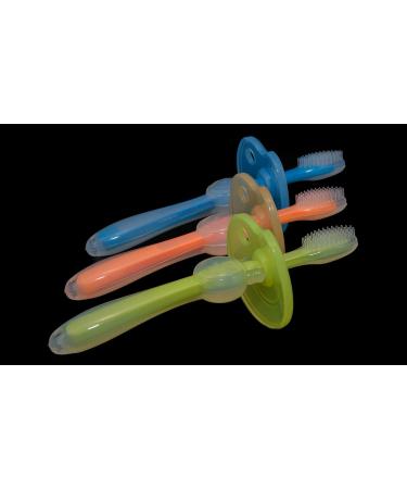 Best Silicone Baby & Toddler Toothbrush with Protective Ring - Soft Gum Massage & Thorough Cleaning (Green) - Buy Online on GoSupps.com