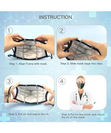 Awolf Face Mask Holder 3D Bracket 5-Pack Grey - Inner Support Frame for Cloth Masks - Protects Lipstick - Easy Breathing for Adults - Buy Online on GoSupps.com