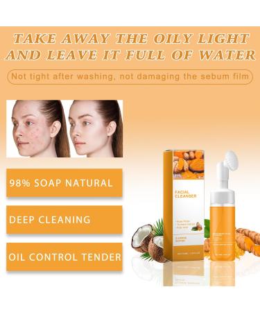 4Pcs Turmeric Wash and Care Three Piece Set Turmeric Trio: Facial Wash Cleansing Mousse & Soap for Skin Care Turmeric Cleansing Exfoliating Pads Turmeric Face Wash for Face & Body - Buy Online on GoSupps.com