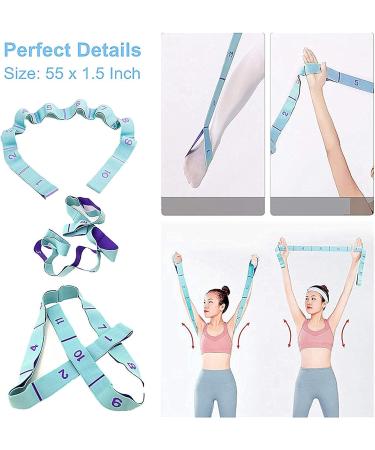 WowDude Stretching Straps - 11 Loop Elastic Exercise Band for Legs, Arms, Yoga, Pilates & Physical Therapy - Buy Online on GoSupps.com