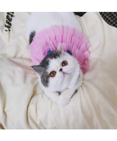 Cute Tutu Striped Dog & Cat Dress - Princess Bowknot Dress for Small Dogs & Cats | Denim Pink - Perfect for Pomeranians & Chihuahuas - Buy Online on GoSupps.com