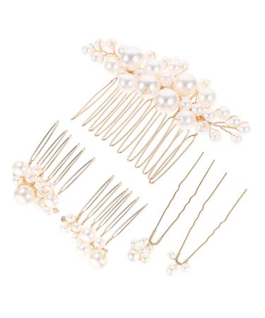 Housoutil 1 Set Piece Hair Combs for Women Accessories Hair Comb for Girls Wedding Hair Accessories Wedding Decorations for Ceremony Wedding Headpiece Pearl Women's Metal Vintage