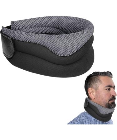 Fulenyi Adjustable Sponge Neck Support Collar | Neck Relief Wrap for Men & Women | Stabilizes Spine - Gray - Buy Online on GoSupps.com