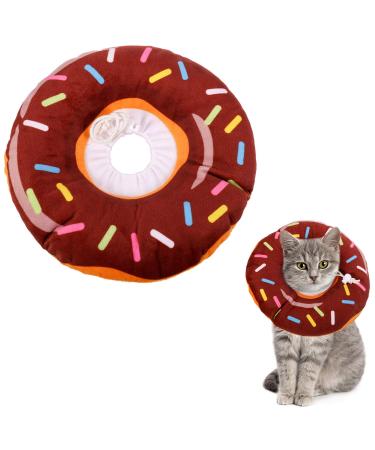 Xinzistar Cat Cone Collar Recovery Collar Pet Kitten Soft Protective Neck Collar After Surgery Adjustable Healing Elizabeth Collar Comfy Cotton Cone (S Brown Donut) - Buy Online on GoSupps.com