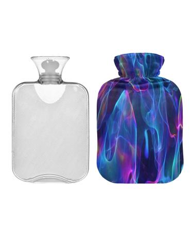 Multi -colored hot water bottle liquid lever 1 l smoke winter hot water bottle soft plush cover hand feet warmer for children men and women