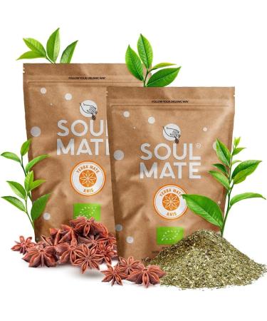 Soul Mate Org nica An s 1 kg (2x500g) - Yerba Mate Bio du Br sil | Anis BIO yerba mate | Beaucoup de caf ine naturelle | Ar me th r