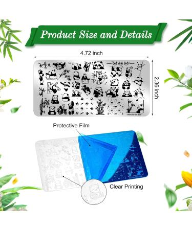 JSRQT Nail Art Stamping Plates Set - 6 Mixed Pattern Stencils for DIY Manicure | Sweet Panda Floral & Leaf Designs - Buy Online on GoSupps.com