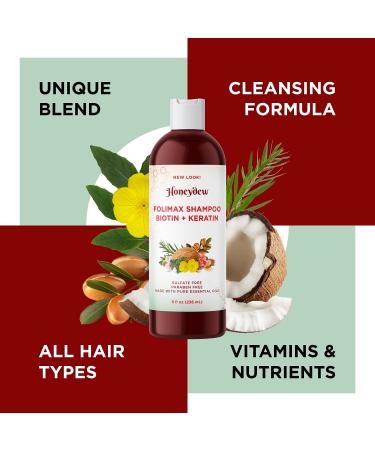 Folimax Biotin Shampoo for Thinning Hair - Volumizing Treatment for Men and Women | Keratin & Essential Oils for Damaged Hair & Volume - Buy Online on GoSupps.com
