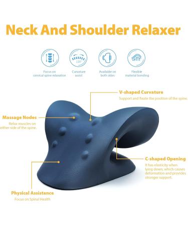 Anzorhal Neck & Shoulder Massage Cushion | Cervical Traction Device for Pain Relief | Dark Blue | Effective Neck Pain Headache & Shoulder Pain Relief - Buy Online on GoSupps.com