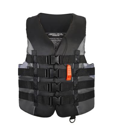 Leader Accessories Adult Universal USCG Approved Vest Black X-Large