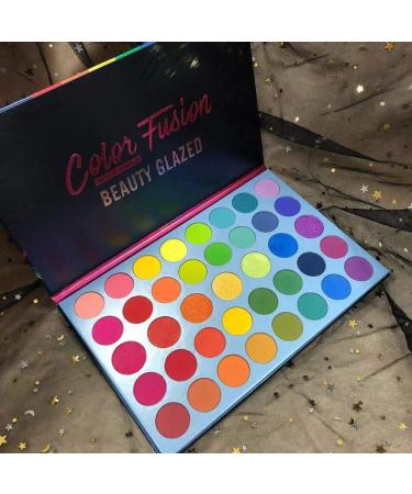 Rainbow Metallic Shimmer Eyeshadow Palette - 39 Shades, Long-Lasting, Waterproof Makeup for Party - Buy Online on GoSupps.com