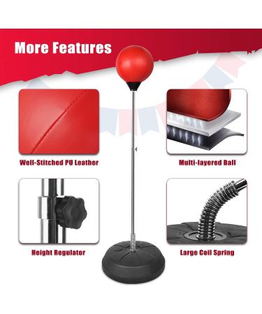 ELEMARA Adjustable Standing Punching Bag with Gloves - Home Gym Set for Adults & Kids | Perfect Christmas & Birthday Gifts | Boxing Speed Reflex Bag for Boys & Girls 3-8 Years - Buy Online on GoSupps.com