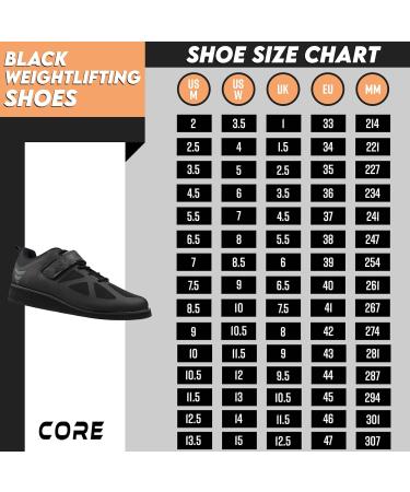 Buy Core Weightlifting Shoes | Powerlifting & Bodybuilding Squat Shoes 40 EU - Black - International Shipping Available - Buy Online on GoSupps.com