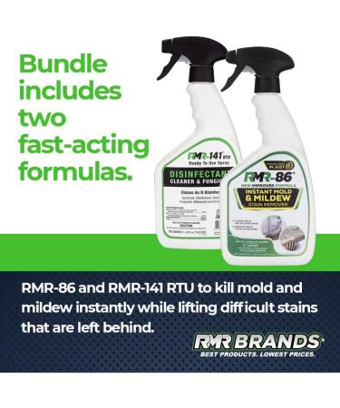 RMR Brands Mold Killer & Stain Remover Bundle - Complete Mold Prevention Kit with Disinfectant Spray - 2 x 32 Ounce Bottles - Buy Online on GoSupps.com