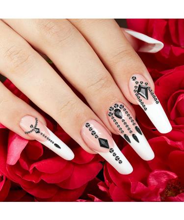 120 Multi Shapes Gems & 3000 Round Rhinestones with Tools - Nail Art Crystal Set (Black) - Buy Online on GoSupps.com