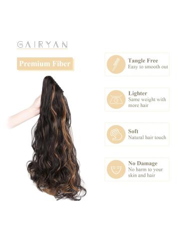 Buy Gairyan 50cm Curly Claw Clip Ponytail Extensions - Dark Brown & Light Brown Synthetic Hair for Women - Buy Online on GoSupps.com