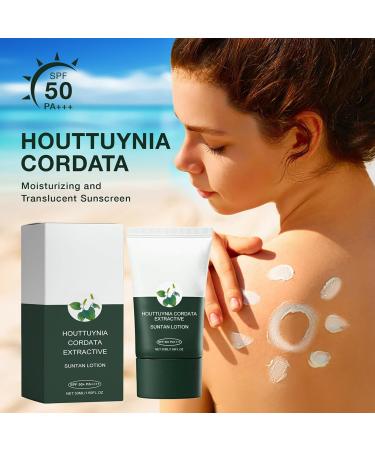 Sun Cream SPF 50+ PA++++ Korean Face Sunscreen Heartleaf Silky Moisture Sunscreen UVA & UVB Protetion Sun Cream Non-Greasy Daily Sunscreen Skin Care(50ml) - Buy Online on GoSupps.com