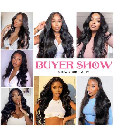 STHBESTI Body Wave Lace Front Wig 18 Inch - Brazilian Virgin Human Hair, Pre Plucked, 150% Density, Glueless, Natural Color - For Black Women - Buy Online on GoSupps.com