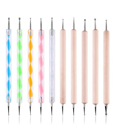 10 pc 2 Way Dotting Pen Tool Nail Art Tip Dot Paint Manicure kit, Embossing Stylus for Painting - Buy Online on GoSupps.com