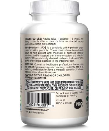 Jarrow-Dophilus + FOS - 100 Capsules | Probiotics for Digestive Health | Jarrow Formulas - International Shipping Available - Buy Online on GoSupps.com