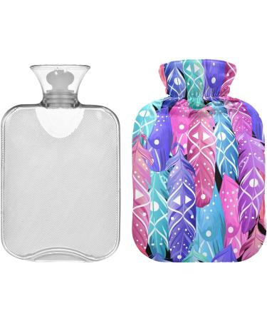 Buy Naanle Hot Water Bottle with Cover - BOHO Transparent 1L for Pain Relief & Warmth | Ideal for Back Neck Hand & Foot Therapy - Buy Online on GoSupps.com