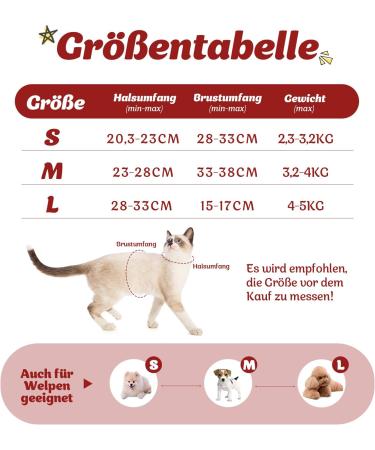Supet Cat Dishes - Soft Cat Vest with Leash for Kittens & Small Dogs (Chihuahua) - L Size (Chest 38-43 cm) - Durable & Stylish in Red - Buy Online on GoSupps.com
