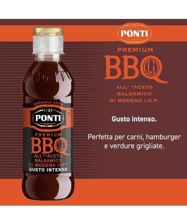  Ponti Ponti Premium BBQ BBQ Sauce Balsamic Vinegar of Modena I.G.P. Seasoning Bridges with decided BBQ taste 1 bottle of 250 g - Buy Online on GoSupps.com