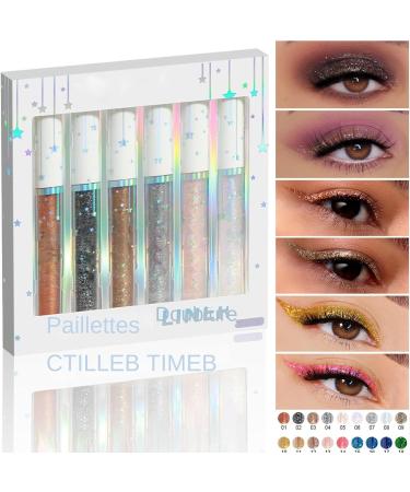  G n rique Glitter Eyeliner - 6 Colors | Long-Lasting Sparkling Makeup Highly Pigmented Smudge-Proof Sparkling Eyeliner Eyeshadow Party Everyday Look - Buy Online on GoSupps.com