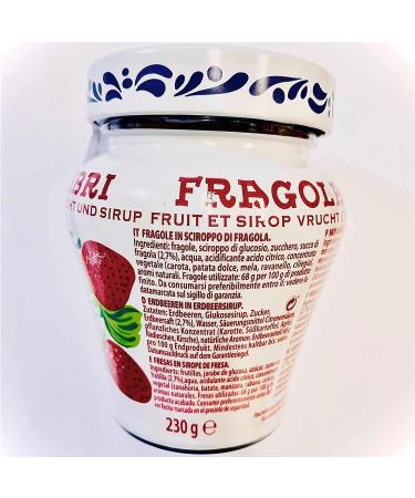 Fabbri Strawberry Opaline 230g Strawberry in Syrup + Amarena in Syrup 230g + Italian Gourmet Polpa - Buy Online on GoSupps.com