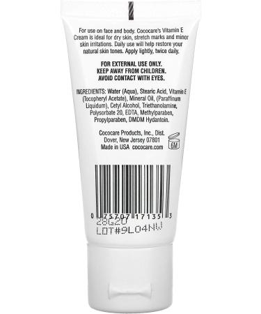 Cococare Vitamin E Moisturizing Cream 1 oz - Nourishing Skincare for All Skin Types - Buy Online on GoSupps.com