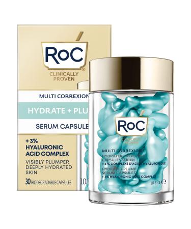 RoC Multi Correxion Hydrate + Plump Serum Capsules 3% Hyaluronic Acid Paraben Free 30 Individual Capsules Unscented 10.25ML