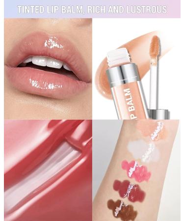 Clear Lip Gloss Oil Transparent Hydrating Lip Tint Stain Sheer Lip Treatment Moisturizer Moisturizing Lip Tint Balm Lipstick Lipgloss Glow Reviver Lip Care Oil Christmas Makeup Gift for Women-02 02# Clear - Buy Online on GoSupps.com