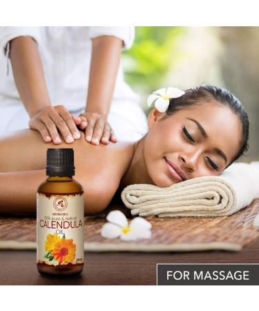 Calendula Oil 1.7 Fl Oz (50ml) - 100% Pure & Natural - Infused with Calendula Officinalis Flower Extract - Almond Oil Base - Benefits for Skin, Nails, Hair - by Aromatika - Buy Online on GoSupps.com