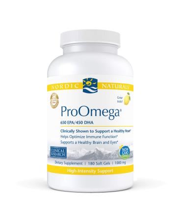 Nordic Naturals ProOmega Lemon 1000 mg 180 Softgels - Buy Online on GoSupps.com