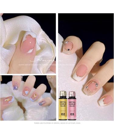Gel Nail Polish Set Metallic Nail Art Gel Liner White Black Silver Gold Rose Gold Painted Gel Polish for French Tip 5 Color UV/LED Soak Off French Manicure Kit for Nail Art Salon - Buy Online on GoSupps.com