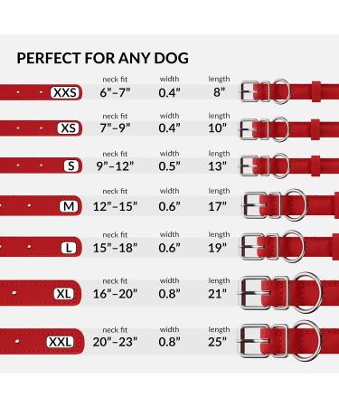 Collardirect Handmade Round Leather Dog Collar - Soft Padded Adjustable for Small & Big Dogs - Available in Black Pink Red Purple Blue (48-53 cm) - Buy Online on GoSupps.com